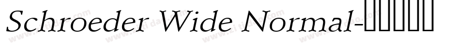 Schroeder Wide Normal字体转换